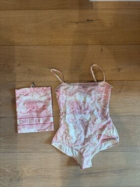 Dior Pink Toile women’s  One-Piece Swimsuit - never worn, has panty shield